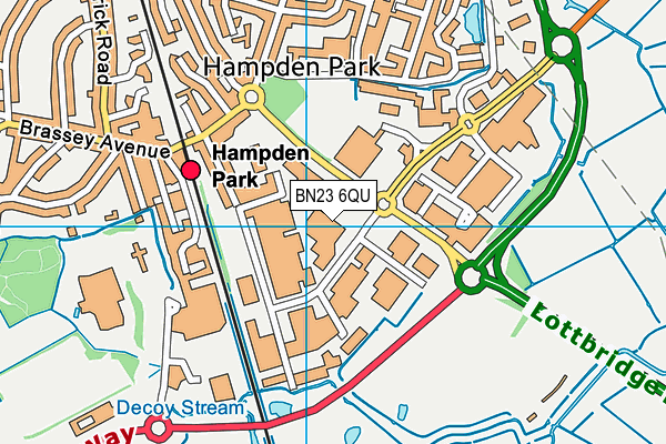 BN23 6QU map - OS VectorMap District (Ordnance Survey)