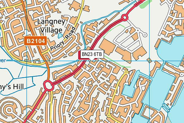 BN23 6TB map - OS VectorMap District (Ordnance Survey)