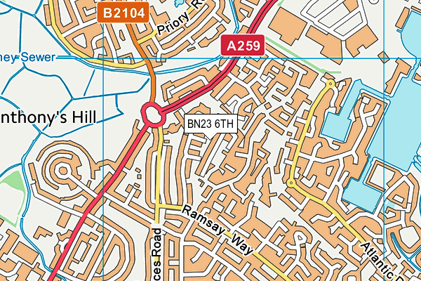 BN23 6TH map - OS VectorMap District (Ordnance Survey)