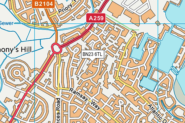 BN23 6TL map - OS VectorMap District (Ordnance Survey)