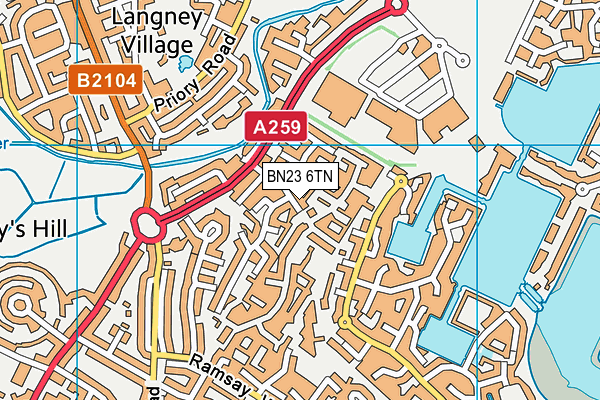 BN23 6TN map - OS VectorMap District (Ordnance Survey)
