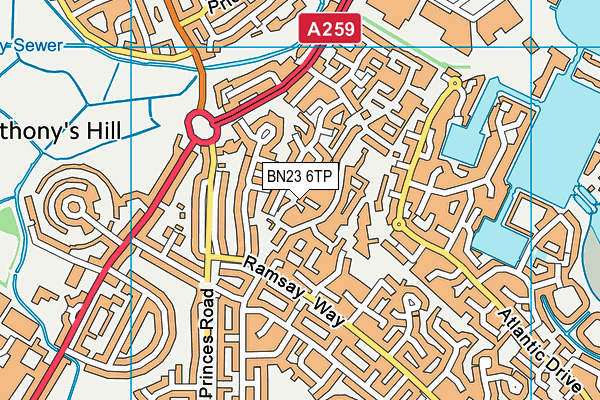 BN23 6TP map - OS VectorMap District (Ordnance Survey)