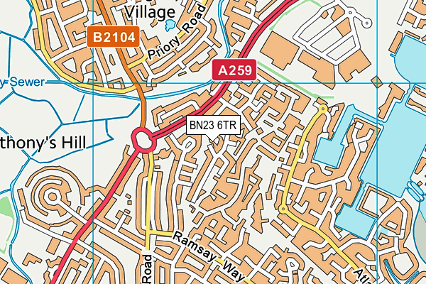 BN23 6TR map - OS VectorMap District (Ordnance Survey)