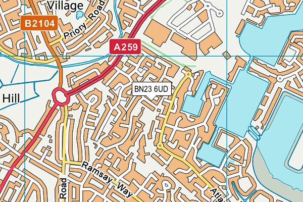 BN23 6UD map - OS VectorMap District (Ordnance Survey)