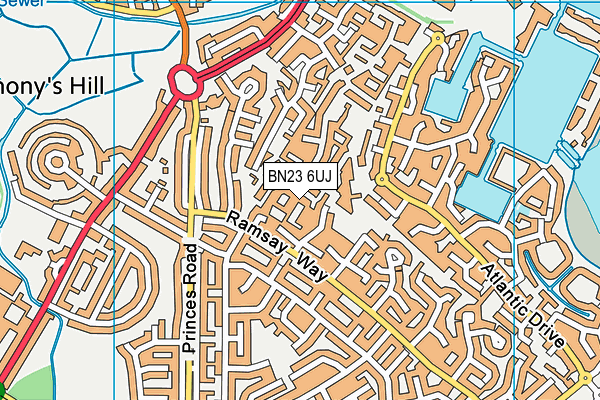 BN23 6UJ map - OS VectorMap District (Ordnance Survey)
