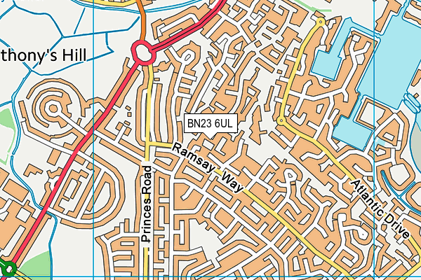BN23 6UL map - OS VectorMap District (Ordnance Survey)