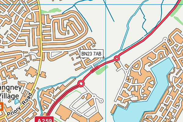 BN23 7AB map - OS VectorMap District (Ordnance Survey)
