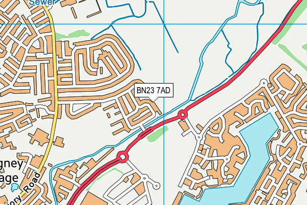 BN23 7AD map - OS VectorMap District (Ordnance Survey)