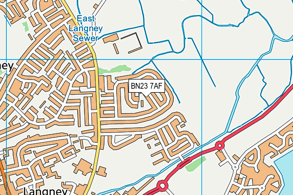BN23 7AF map - OS VectorMap District (Ordnance Survey)