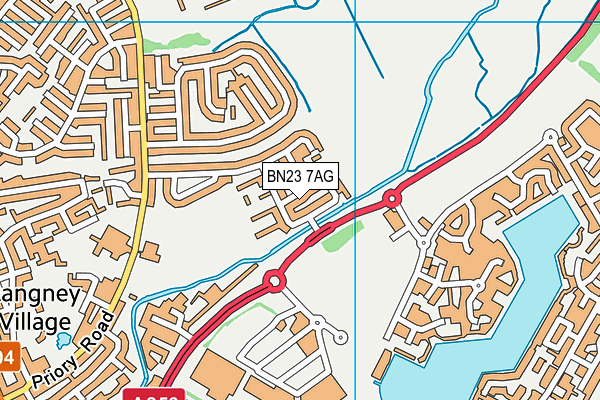 BN23 7AG map - OS VectorMap District (Ordnance Survey)
