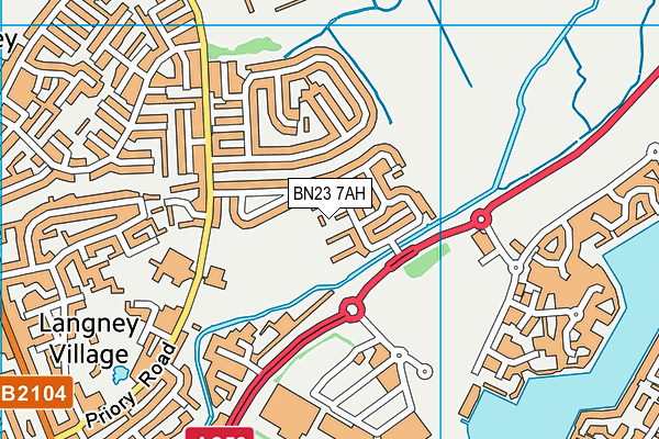 BN23 7AH map - OS VectorMap District (Ordnance Survey)