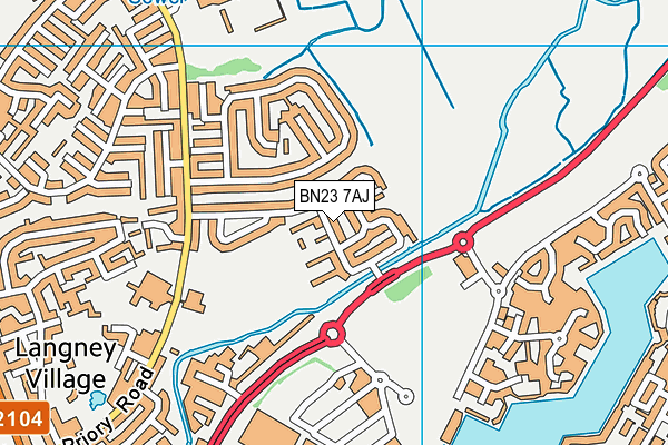BN23 7AJ map - OS VectorMap District (Ordnance Survey)