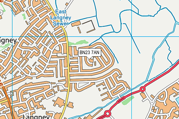 BN23 7AN map - OS VectorMap District (Ordnance Survey)