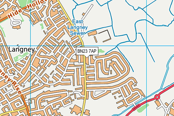 BN23 7AP map - OS VectorMap District (Ordnance Survey)