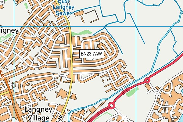 BN23 7AW map - OS VectorMap District (Ordnance Survey)