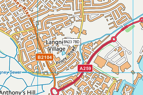 BN23 7BD map - OS VectorMap District (Ordnance Survey)