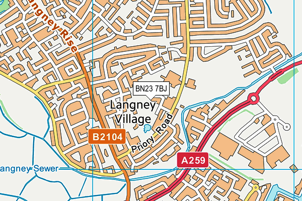 BN23 7BJ map - OS VectorMap District (Ordnance Survey)