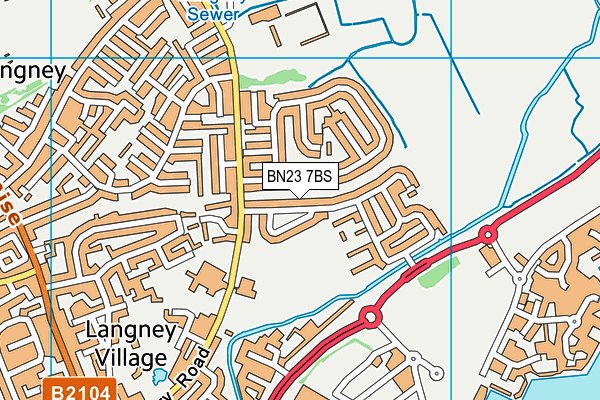 BN23 7BS map - OS VectorMap District (Ordnance Survey)
