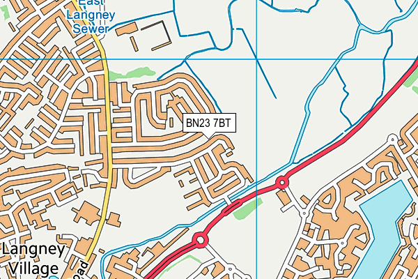 BN23 7BT map - OS VectorMap District (Ordnance Survey)