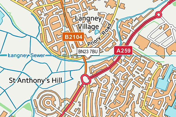 BN23 7BU map - OS VectorMap District (Ordnance Survey)