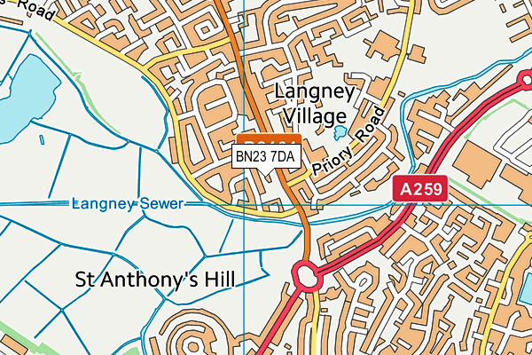 BN23 7DA map - OS VectorMap District (Ordnance Survey)