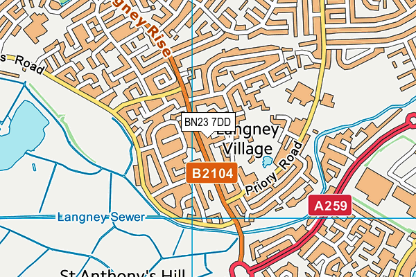 BN23 7DD map - OS VectorMap District (Ordnance Survey)