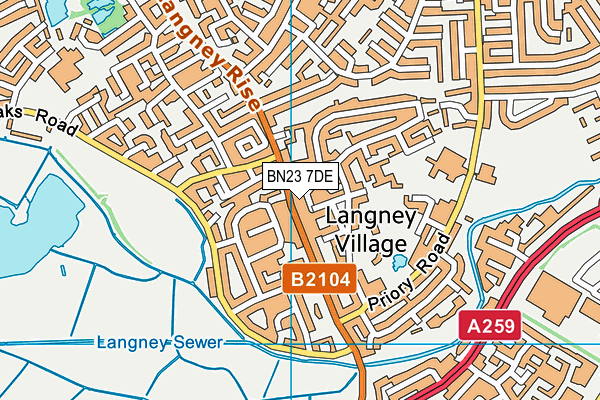BN23 7DE map - OS VectorMap District (Ordnance Survey)