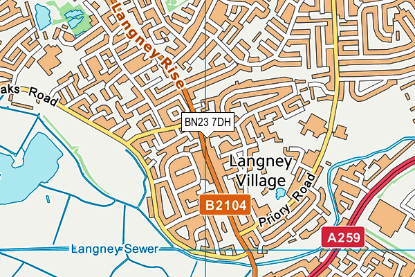 BN23 7DH map - OS VectorMap District (Ordnance Survey)