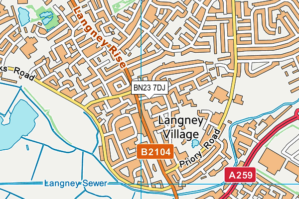 BN23 7DJ map - OS VectorMap District (Ordnance Survey)
