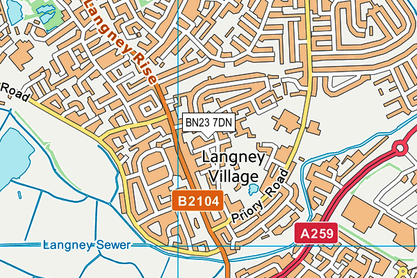 BN23 7DN map - OS VectorMap District (Ordnance Survey)