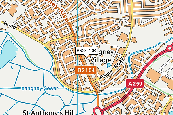 BN23 7DR map - OS VectorMap District (Ordnance Survey)