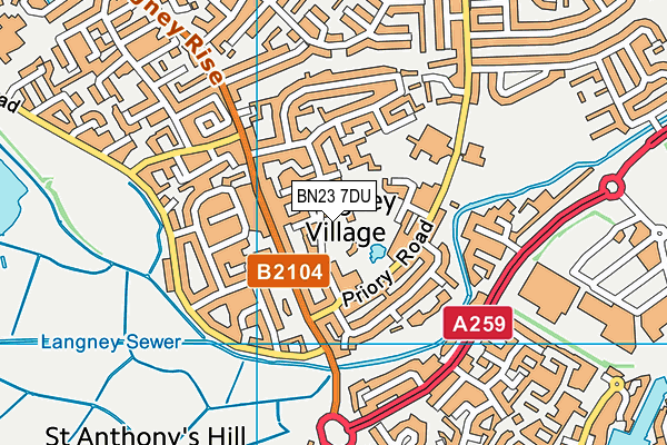 BN23 7DU map - OS VectorMap District (Ordnance Survey)
