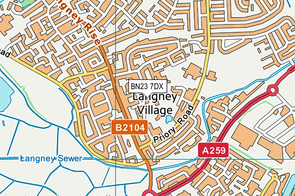 BN23 7DX map - OS VectorMap District (Ordnance Survey)