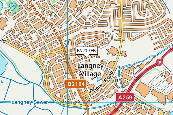 BN23 7EB map - OS VectorMap District (Ordnance Survey)
