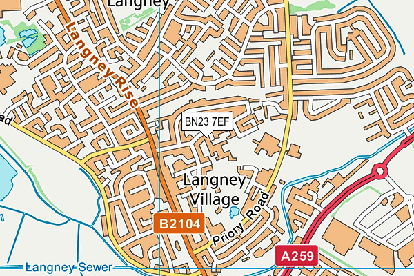 BN23 7EF map - OS VectorMap District (Ordnance Survey)
