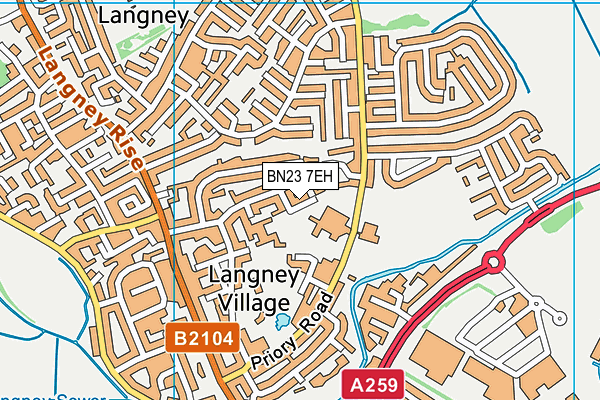 BN23 7EH map - OS VectorMap District (Ordnance Survey)