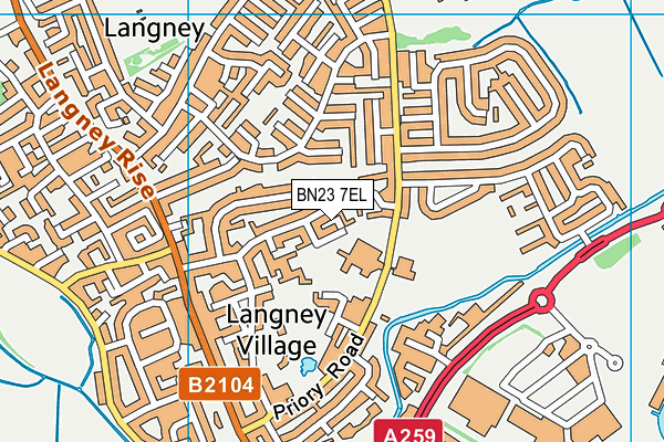 BN23 7EL map - OS VectorMap District (Ordnance Survey)