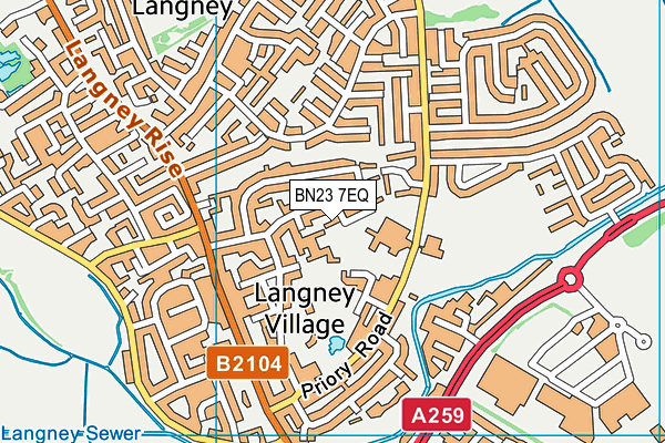 BN23 7EQ map - OS VectorMap District (Ordnance Survey)