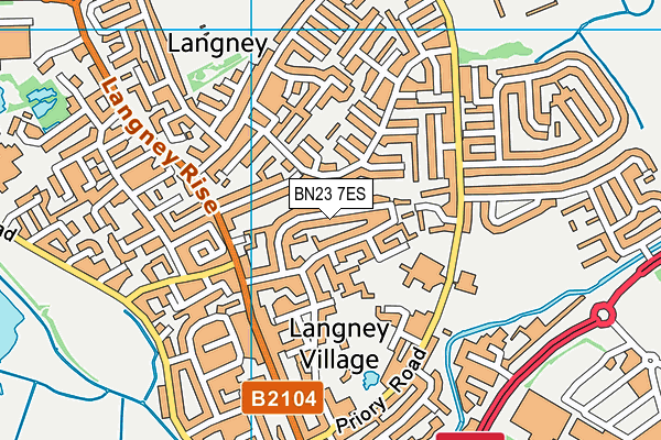 BN23 7ES map - OS VectorMap District (Ordnance Survey)