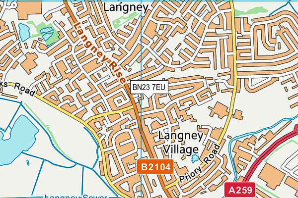 BN23 7EU map - OS VectorMap District (Ordnance Survey)