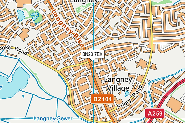 BN23 7EX map - OS VectorMap District (Ordnance Survey)