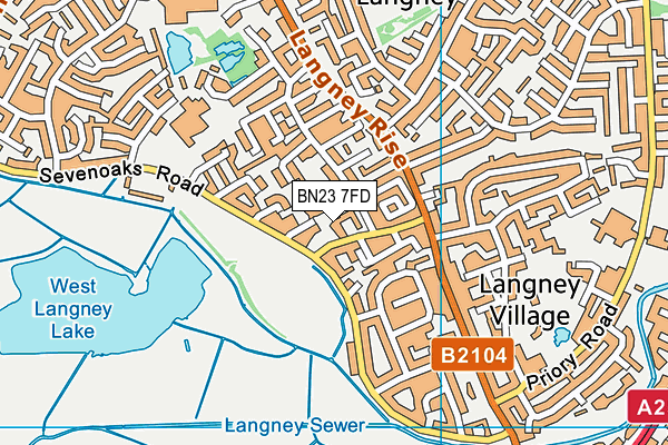 BN23 7FD map - OS VectorMap District (Ordnance Survey)