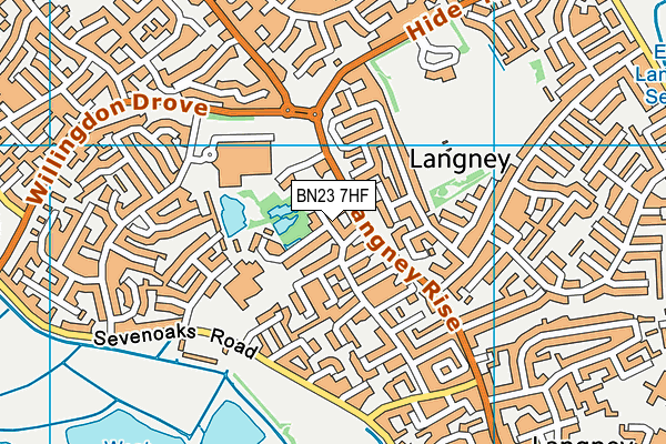 BN23 7HF map - OS VectorMap District (Ordnance Survey)