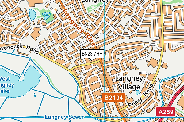 BN23 7HH map - OS VectorMap District (Ordnance Survey)