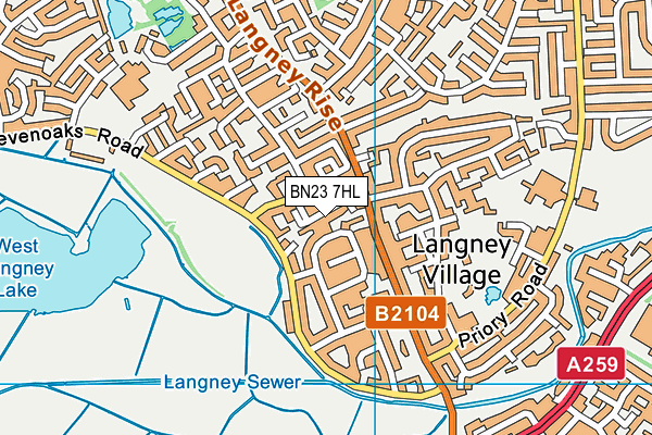 BN23 7HL map - OS VectorMap District (Ordnance Survey)