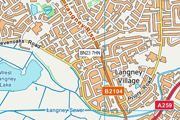 BN23 7HN map - OS VectorMap District (Ordnance Survey)