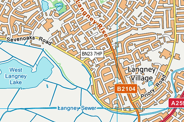 BN23 7HP map - OS VectorMap District (Ordnance Survey)