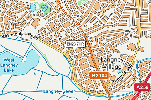 BN23 7HR map - OS VectorMap District (Ordnance Survey)