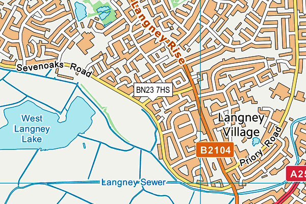 BN23 7HS map - OS VectorMap District (Ordnance Survey)