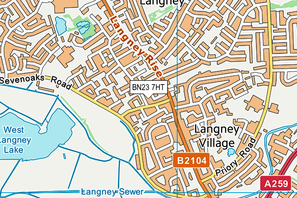 BN23 7HT map - OS VectorMap District (Ordnance Survey)